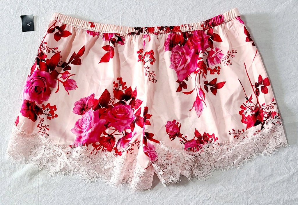 Inc Intimates Shorts Pajama Set Floral Print Pink Size Medium T42-1144