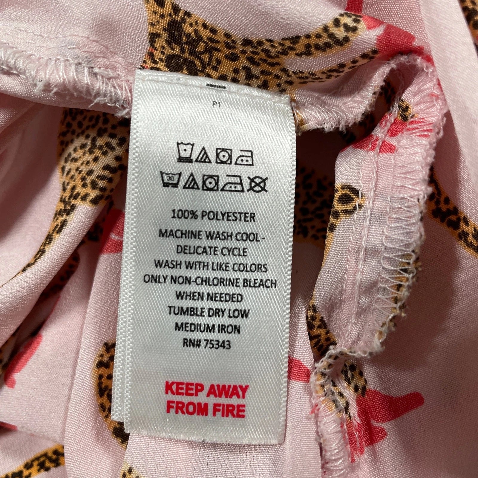 Bouffants Broken Hearts Pajama Set Women Large Pink Cheetah Novelty Sleep Lounge