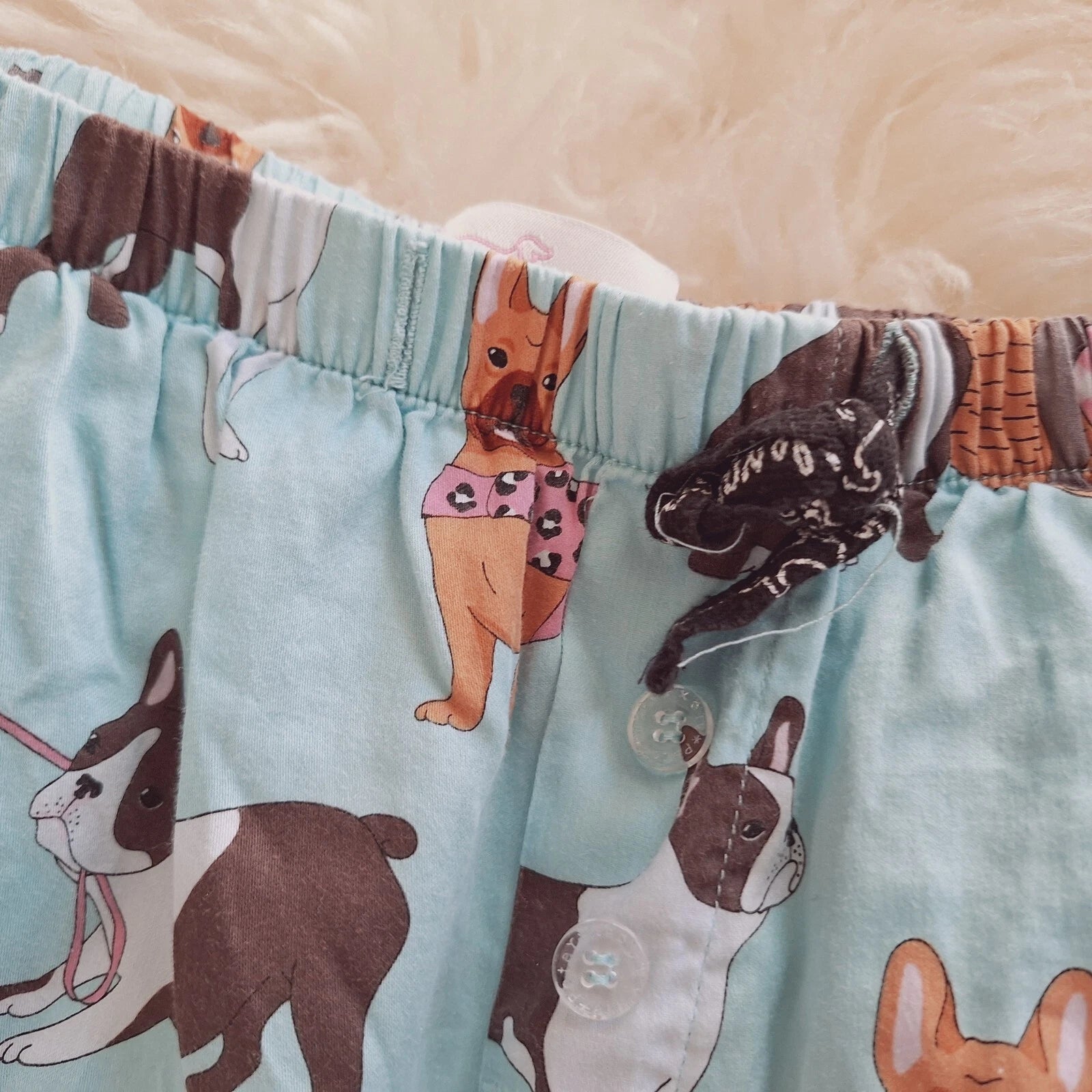 Peter Alexander Pug pyjama top Size S & Bottoms Size XS Set Shorts Dog