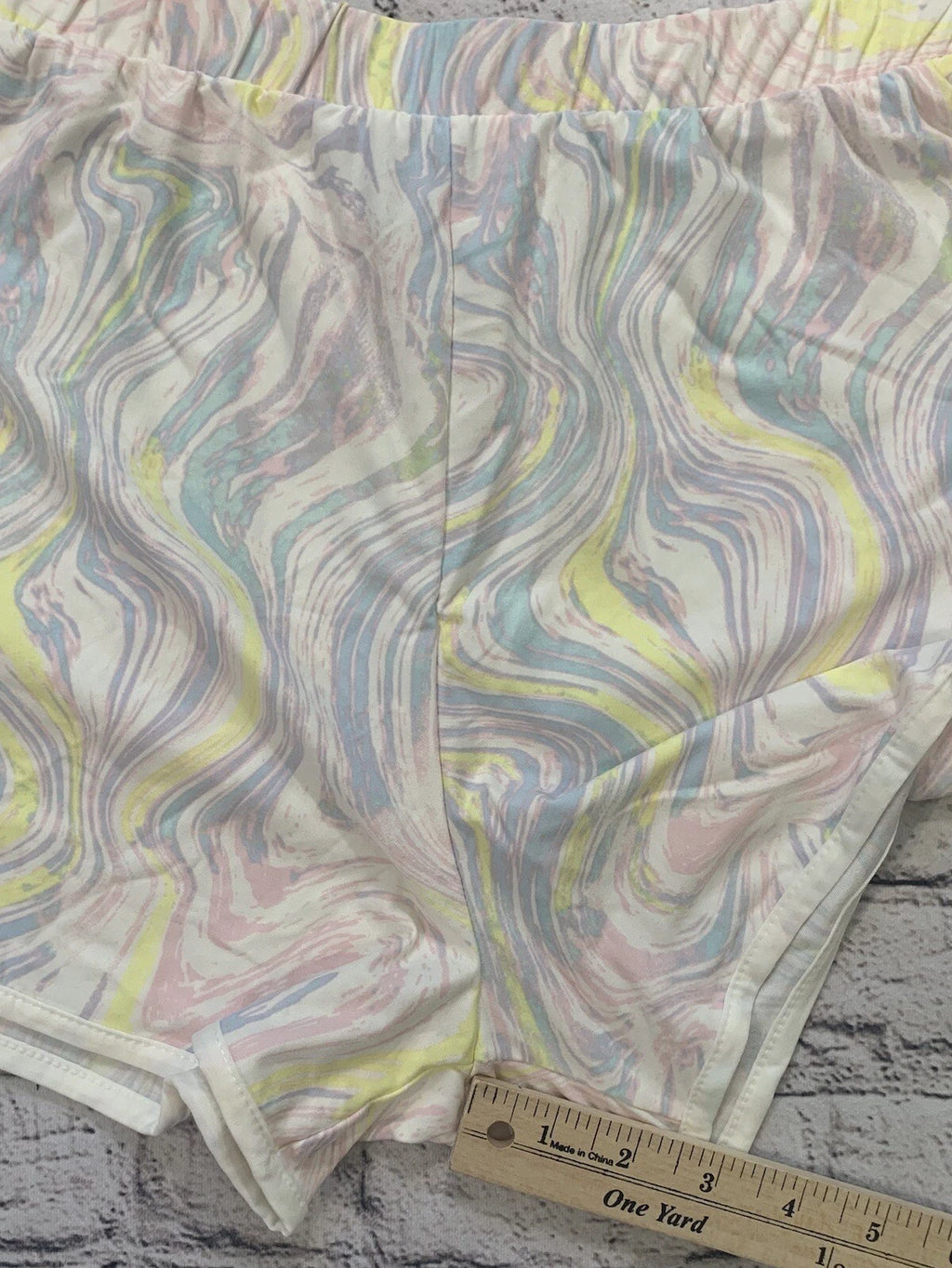 NWT Derek Heart Women’s L Marbled White 2pc Activewear/Sleepwear Pajamas Lounge