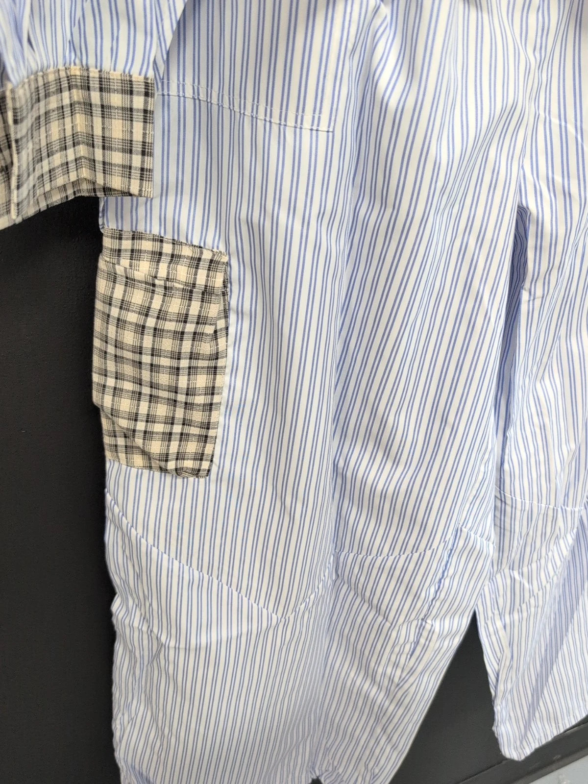 Long Sleeve Lapel Collar Cotton Comfortable Sleepwear Pajamas Set Size L Blue