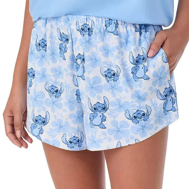Stitch 2-Piece Short Sleeve and Short Pajama Set Size XL 16-18