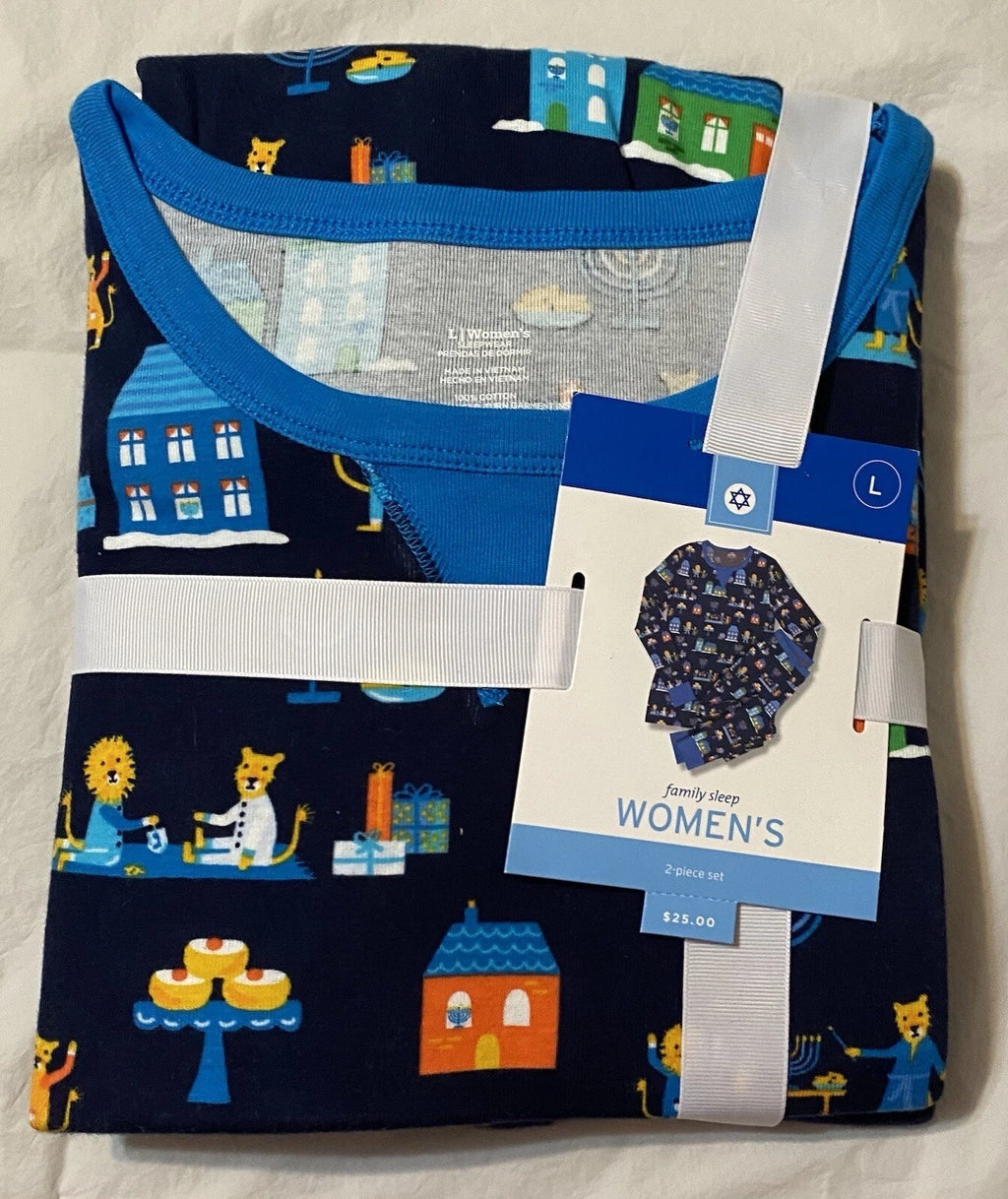 NEW NWT Jewish Holidays Women’s Sz Large PJ Pajama Set Pants + L/S Top
