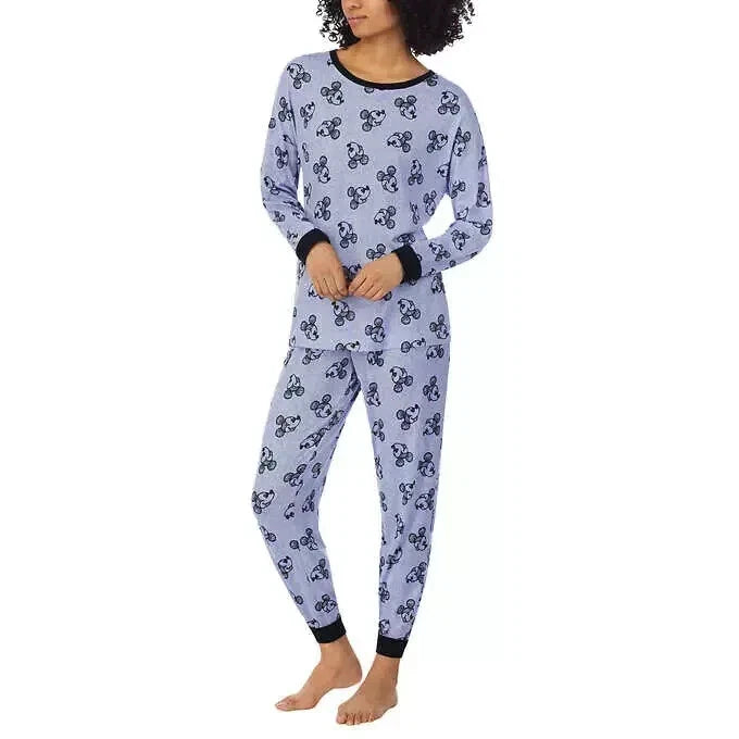 NEW Women's Disney Mickey Mouse 2 Piece Blue Cozy Pajama Set Size XXLarge