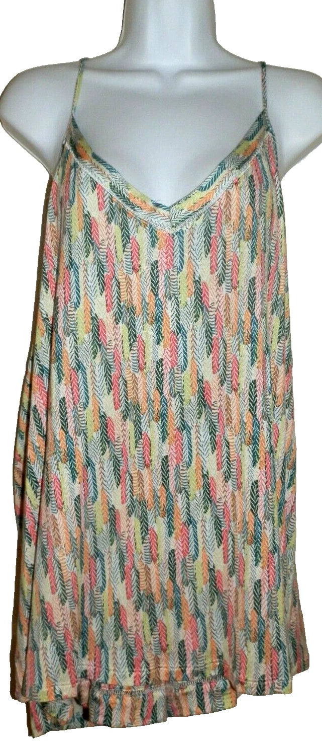 New Womens 2X 18W-20W Cami Sleep Set Shorts Joyspun Leaf Print Rayon