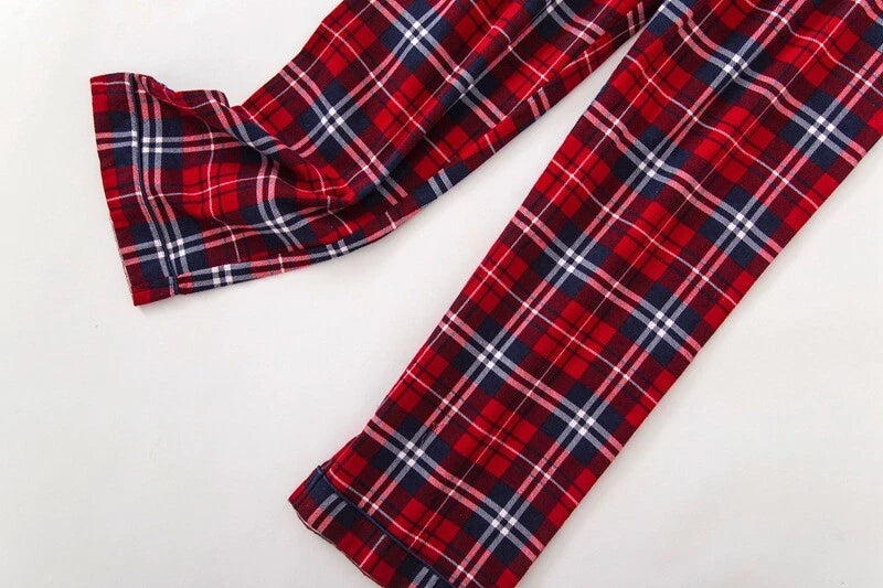 Womens 100% Cotton Pajamas Set Flannel Printed Button Nightwear Loungewear 12-24