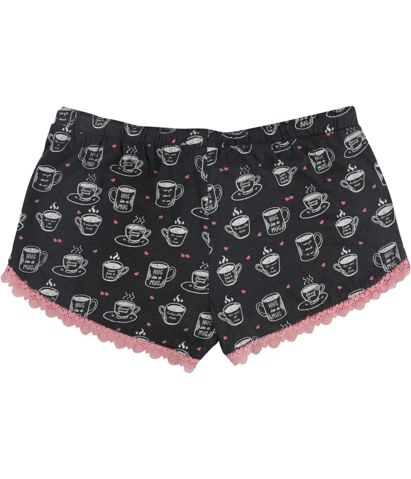 P.J. Salvage Womens Hug In A Mug Pajama Shorts, Grey, Medium