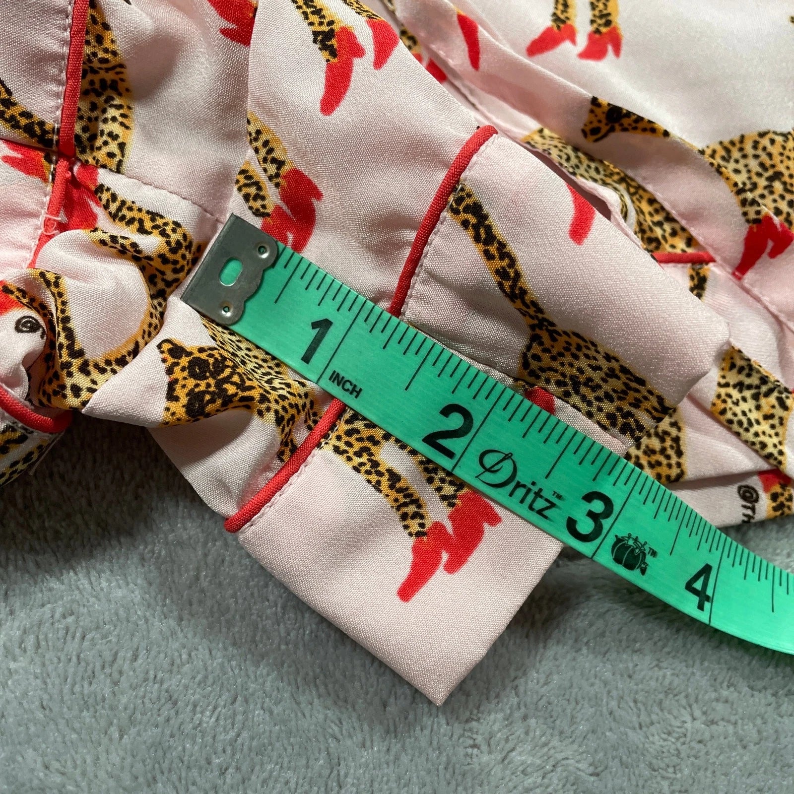 Bouffants Broken Hearts Pajama Set Women Large Pink Cheetah Novelty Sleep Lounge