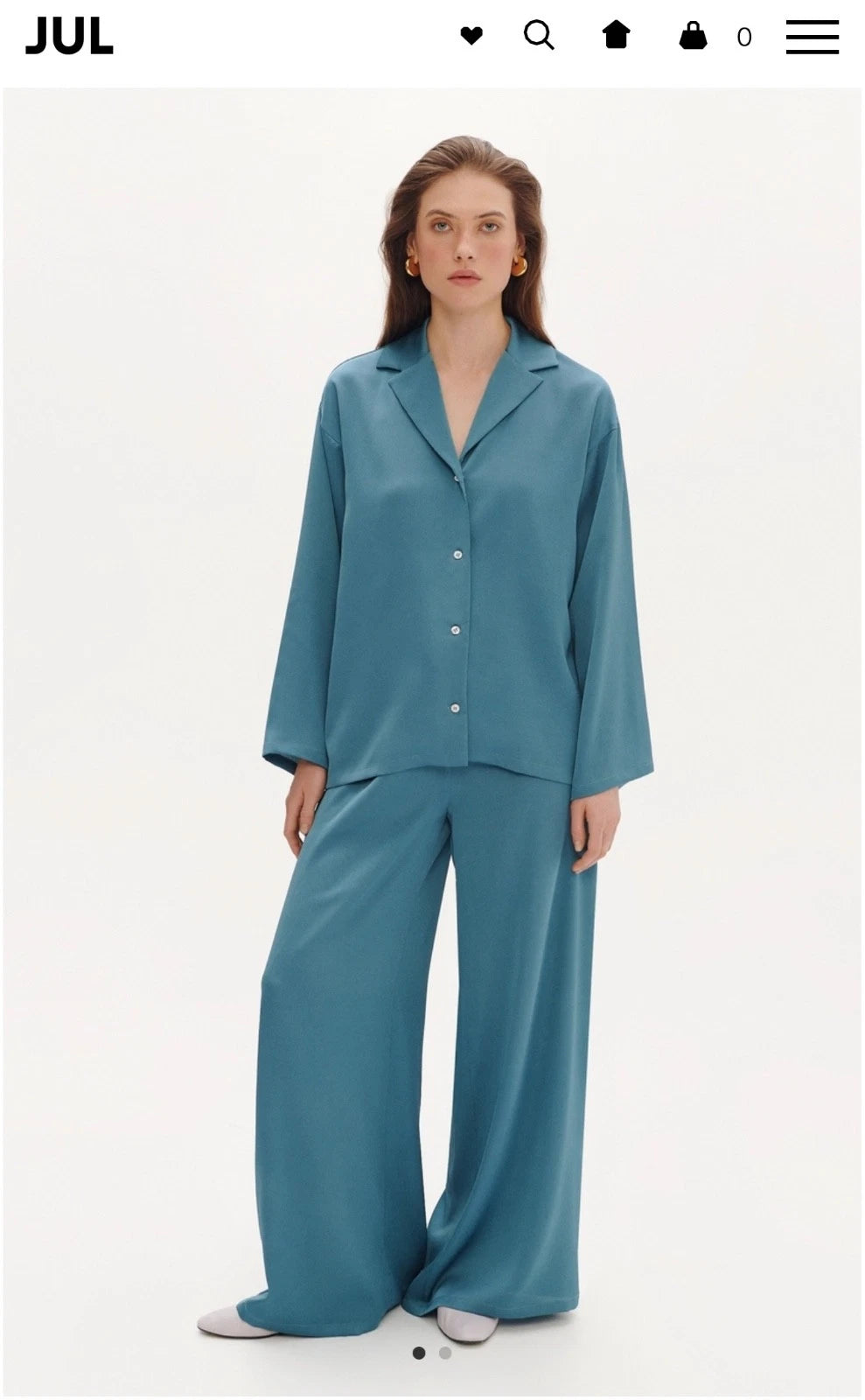 JUL Pajama-Style Relaxed Set – Turquoise – Size XS-S (Fits S-M), New