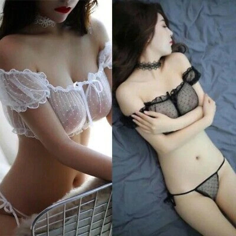 Lingerie Sleepwear Bandeau Underwear Club Nightwear Ruffle See Through