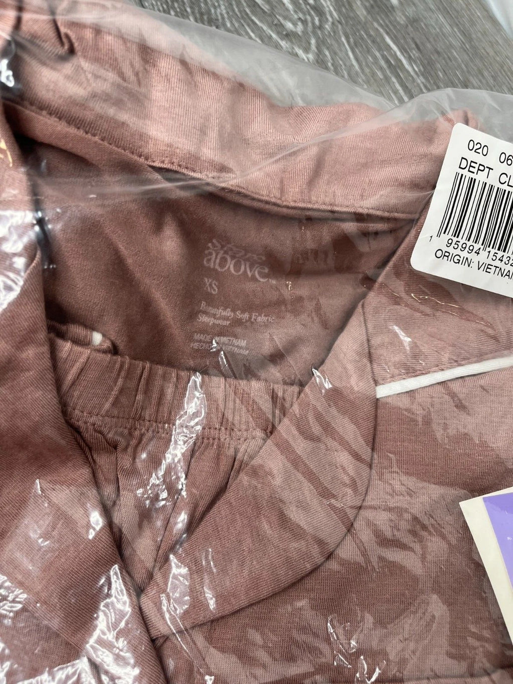 2pc Stars Above Womens Notch Collar Pajama Set, Lumbrook Mauve Size XS