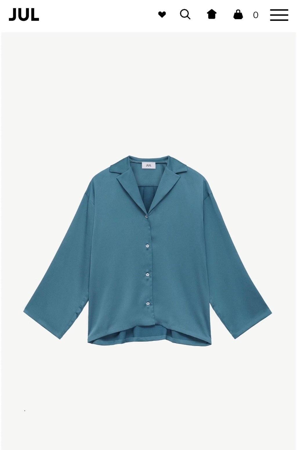 JUL Pajama-Style Relaxed Set – Turquoise – Size XS-S (Fits S-M), New