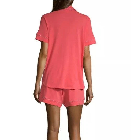 Liz Claiborne Womens XS Pink 2 Piece Short Pajama Sleepwear Set NWT Short Sleeve