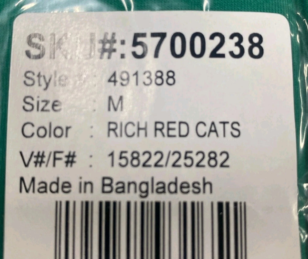 Lands End Womens 2-piece Pajama Set, Rich Red Cats, Medium, NEW, SHIPS FREE