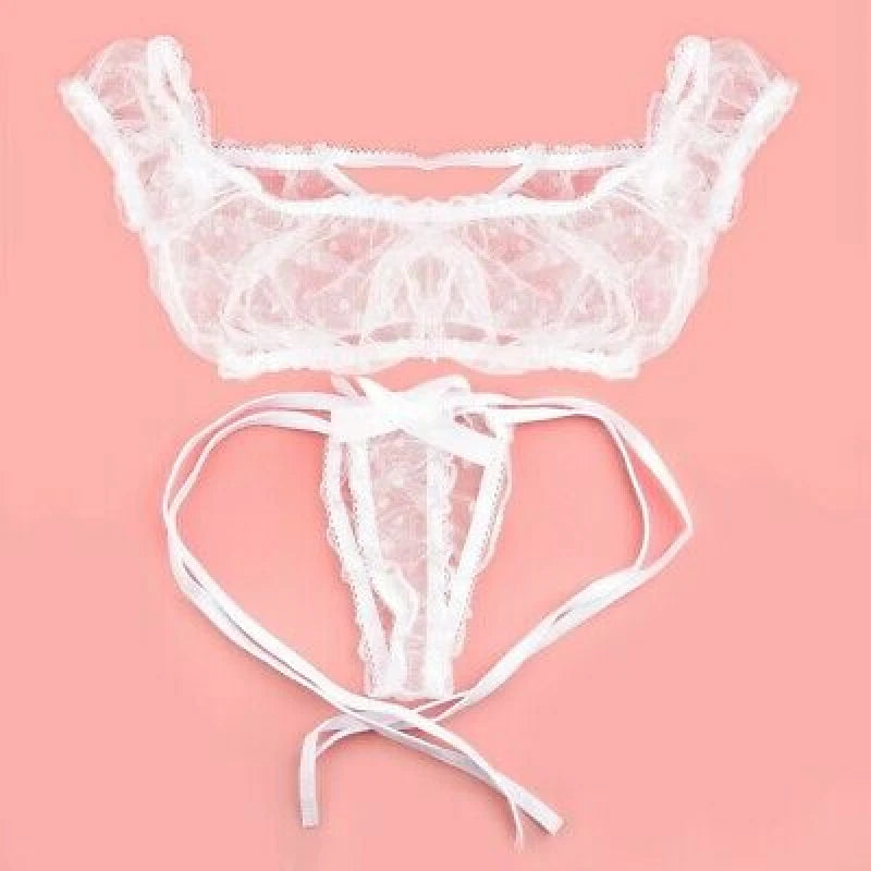 Lingerie Sleepwear Bandeau Underwear Club Nightwear Ruffle See Through