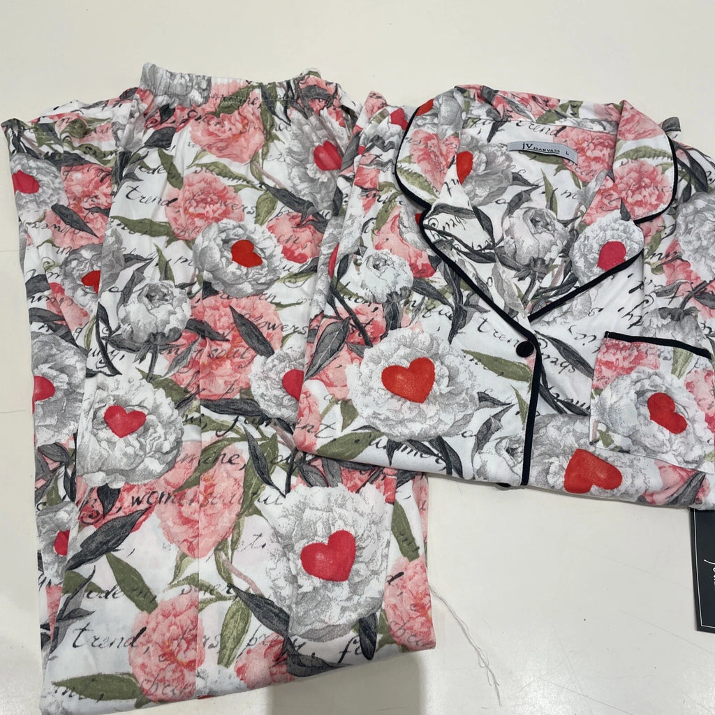 NWT JOAN VASS Super Soft Velour Pajama Set Size Small