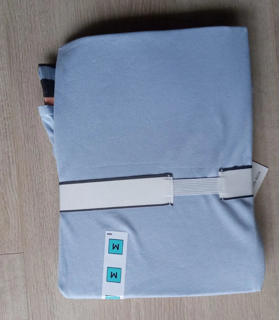 M&S Ladies Pyjama Set Size 12-14 Light Blue Long Leg, Short Sleeve New