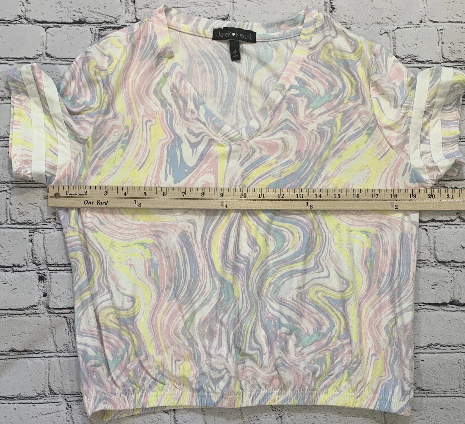 NWT Derek Heart Women’s L Marbled White 2pc Activewear/Sleepwear Pajamas Lounge