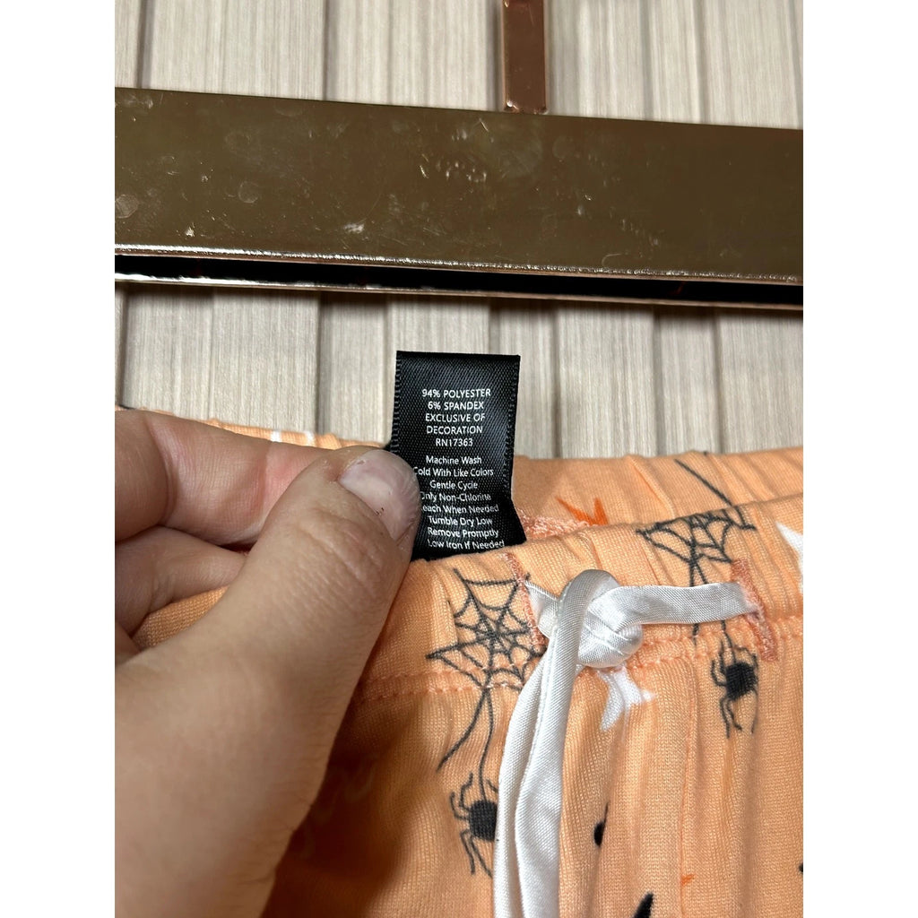 Kensie 2-Piece Women's Halloween Boo Orange Pajamas Set Size XL