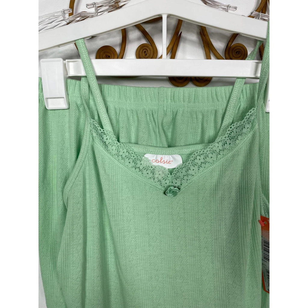NEW Colsie cami short pajama sleep set green S