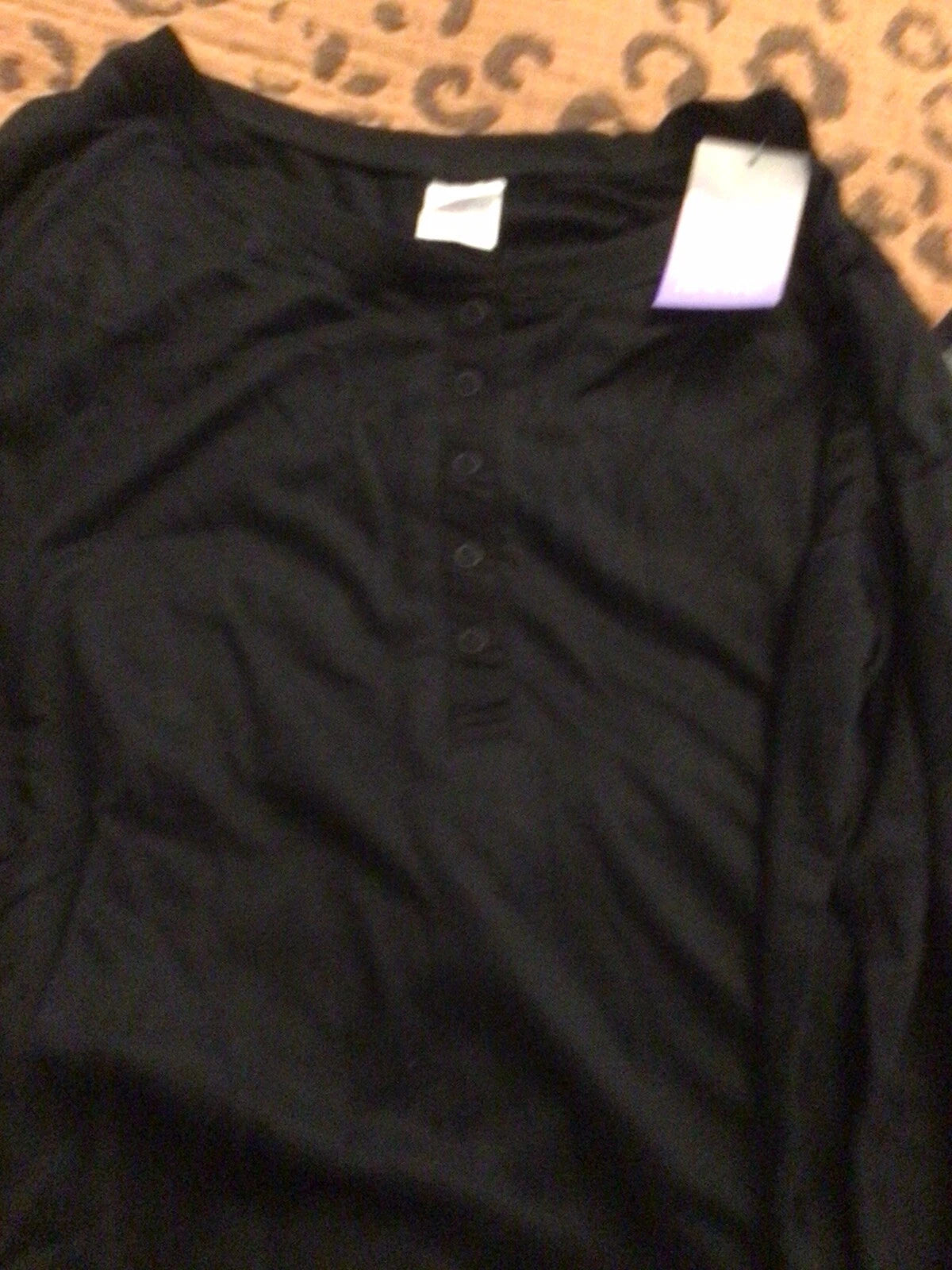 Women's Henley Pajama Set - Stars Above - Size XL Black White - NEW WITH TAGS