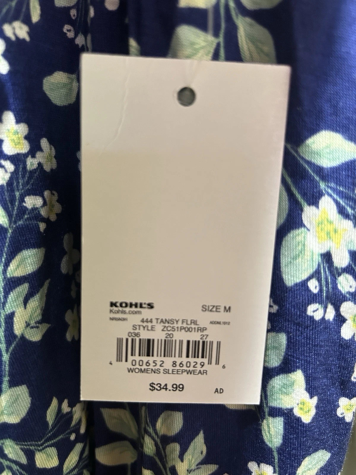 NEW! Women's Croft and Barrow Sleepwear Pajama Set Size Medium Tansy Floral