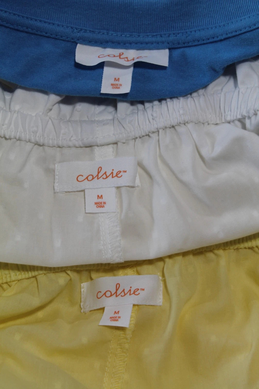 Colsie Pajamas Bundle of 3: 2Pants NWOT  1 Top New NWT Yellow White Blue Medium
