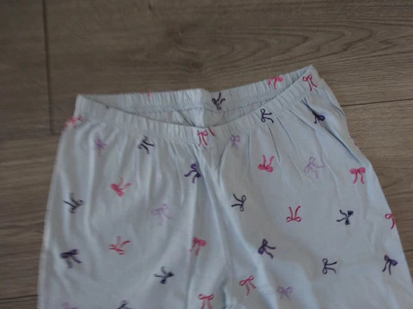 M&S MARKS & SPENCER BLUE MIX COTTON SHORT SLEEVE PYJAMA SET SIZE S UK SIZE 8-10