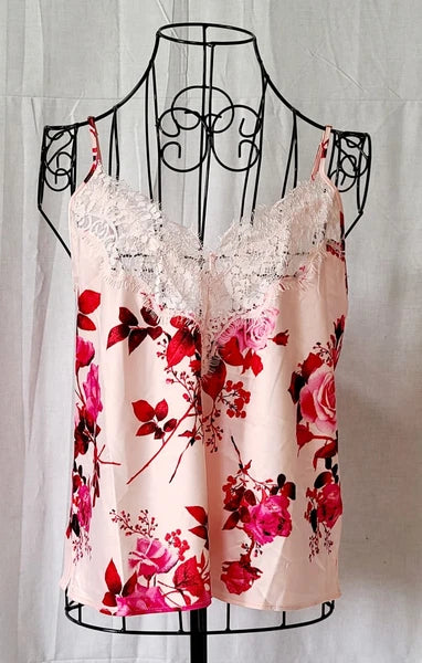 Inc Intimates Shorts Pajama Set Floral Print Pink Size Medium T42-1144