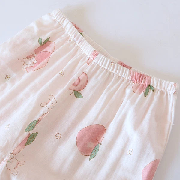 Women Pajamas Set 100% Cotton Printed Sleepwear Casual Nightwear Home Wear