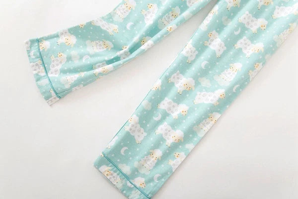 Womens 100% Cotton Pajamas Set Flannel Printed Button Nightwear Loungewear 12-24