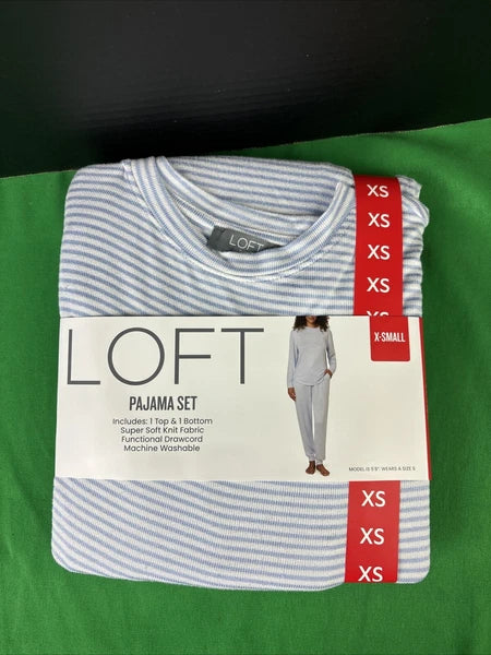 LOFT Women's 2-Piece Pajama Set Size XS Blue
