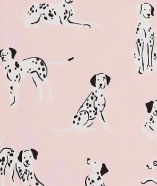 NWT Kate Spade Knit Pajama pj's Set Size S Shorts dogs Dalmations Pink