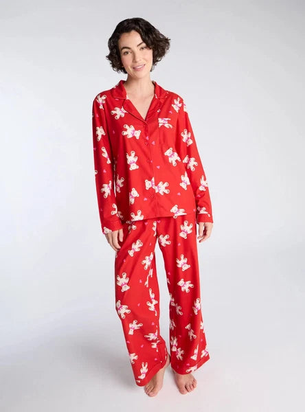 Boux Avenue Pyjama Set Women's Teddy Bear Fleece Ladies Nightwear PJ with Bag