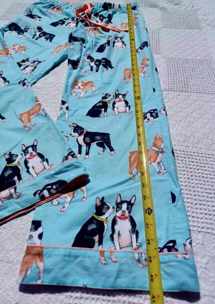 Nick&Nora Flannel Sleepwear Cotton Pajama Set Puppy Eyes Dog Print Relaxed M