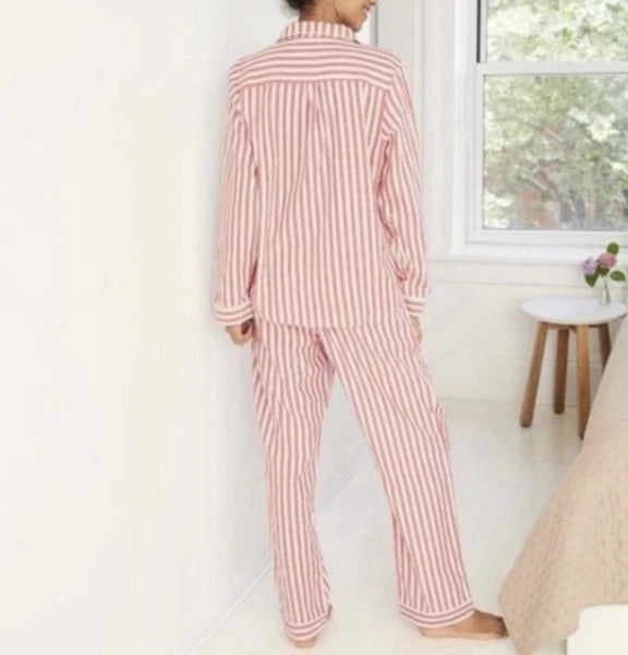 Stars Above Women's XS Pajama Set Red White Striped Perfectly Cozy Flannel New