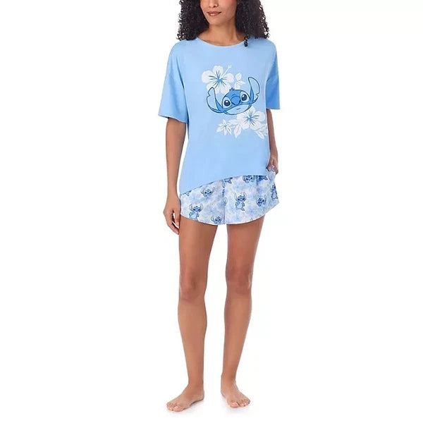Stitch 2-Piece Short Sleeve and Short Pajama Set Size XL 16-18