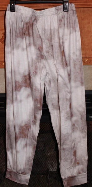 XL NWOT Women's Romantic Hut Salmon Tie Dye Jogger & LS Crew Neck Top Lounge SET