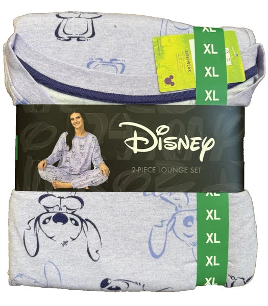 Disney Stitch Womens Size XL Purple Cozy Pajama 2 Piece Lounge Set FAST SHIPPING