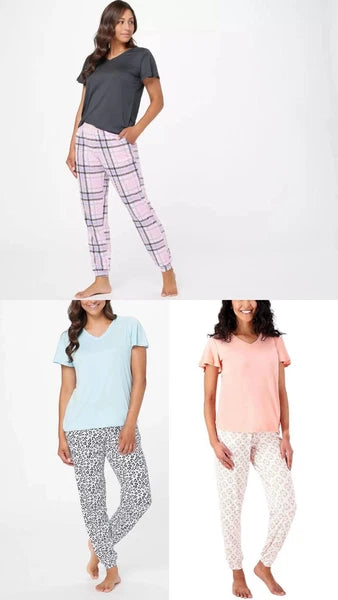 Hanes Step into Spring V-Neck Tee and Jogger Pant Set