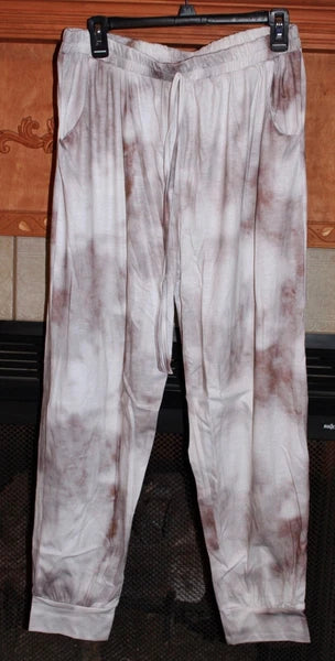 XL NWOT Women's Romantic Hut Salmon Tie Dye Jogger & LS Crew Neck Top Lounge SET
