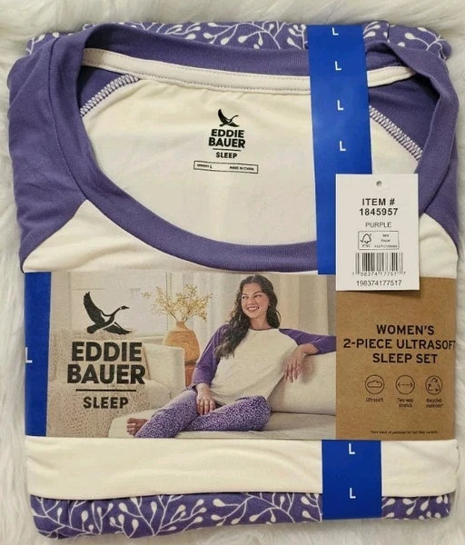 Eddie Bauer Purple Size Large 2-Piece Ultra Soft Pajama Set NWT 💜