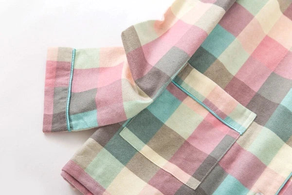 Womens 100% Cotton Pajamas Set Flannel Printed Button Nightwear Loungewear 12-24