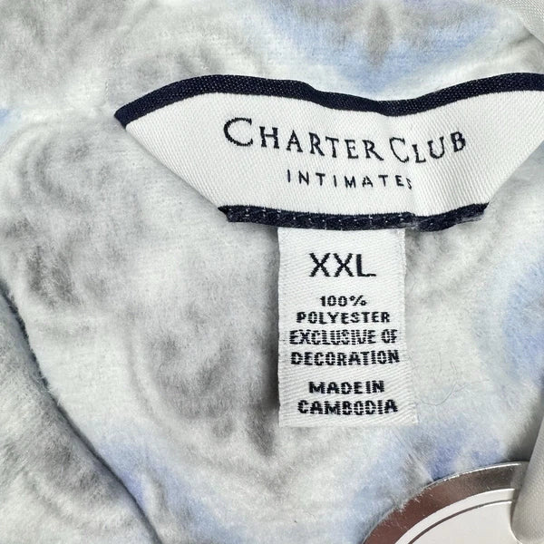Charter Club Women's 2 Piece Fleece Pajama Set Button Front & Pant XXL $59