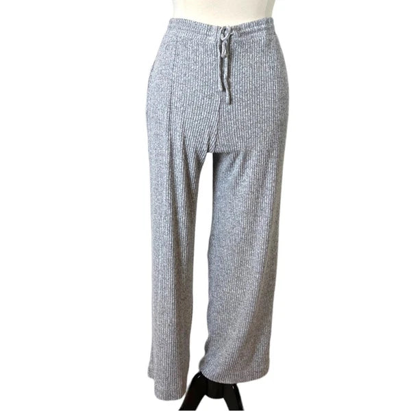 Soma Women’s Lounge Set Brushed Terry Ribbed Wide Leg Pants Gray Size XXL Plus