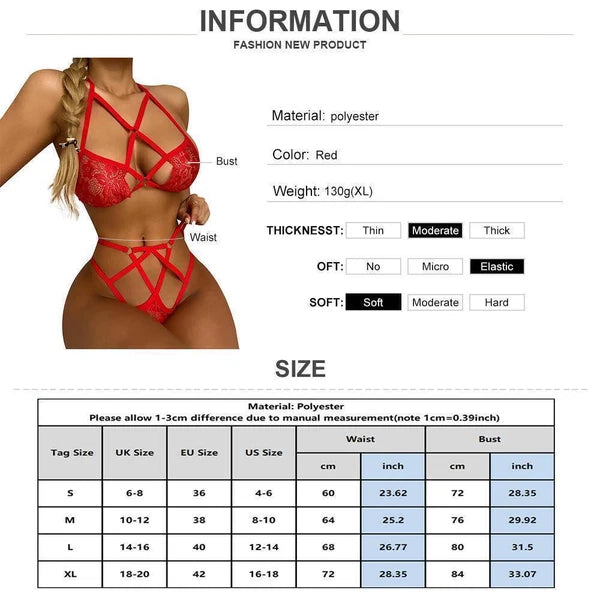 Women Lace Sexy Lingerie Nightwear Underwear G-string Sleepwear Babydoll Bra Set
