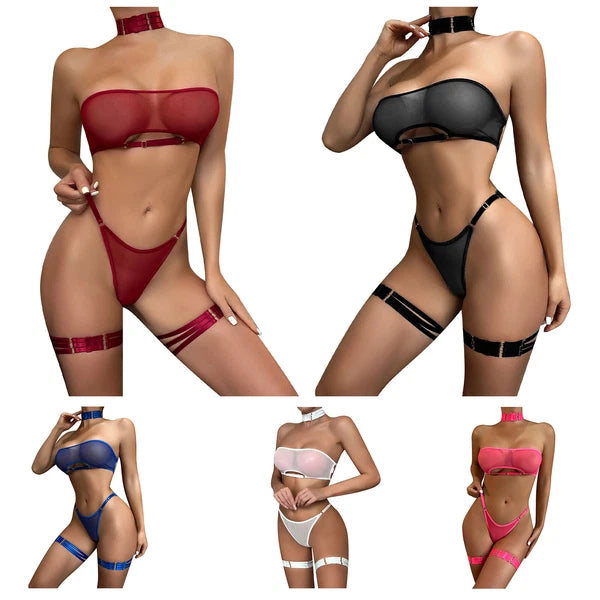 Womens Lingerie Set Party Nightwear Transparent Sleepwear Sheer Underwear Sexy