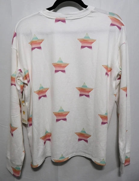 PJ Salvage Soft Pajama Lounge Set, Ivory Stardust, Size SMALL (RESDP/RESDLS)