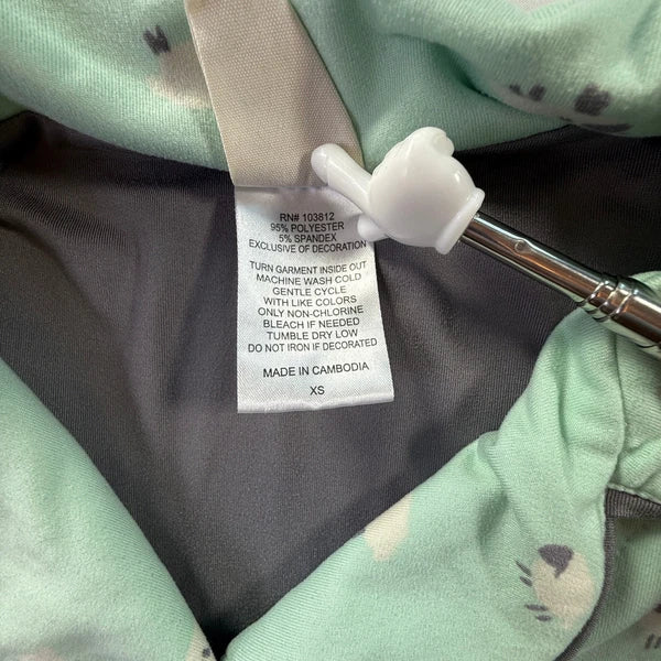 MUNKI MUNKI Women’s Pajama Set Mint Green Sheep Print Short Sleeve Top Pants XS