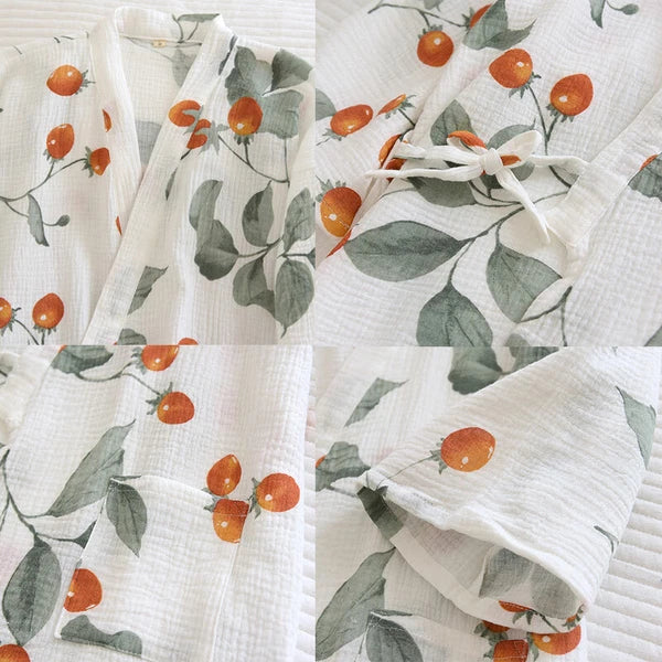 1 Set Womens Kimono Pajamas V-neck Sleepwears 3/4 Sleeve Home Wear Spring Casual